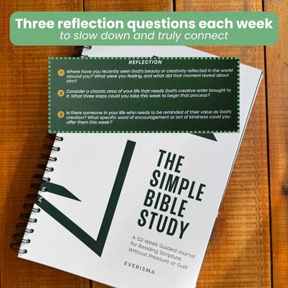 The Simple Bible Study — 52-Week Guided Journal for Reading Scripture Without Pressure or Guilt